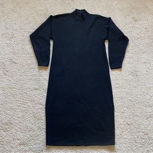 St John vintage knit wool blend black mini dress size 8